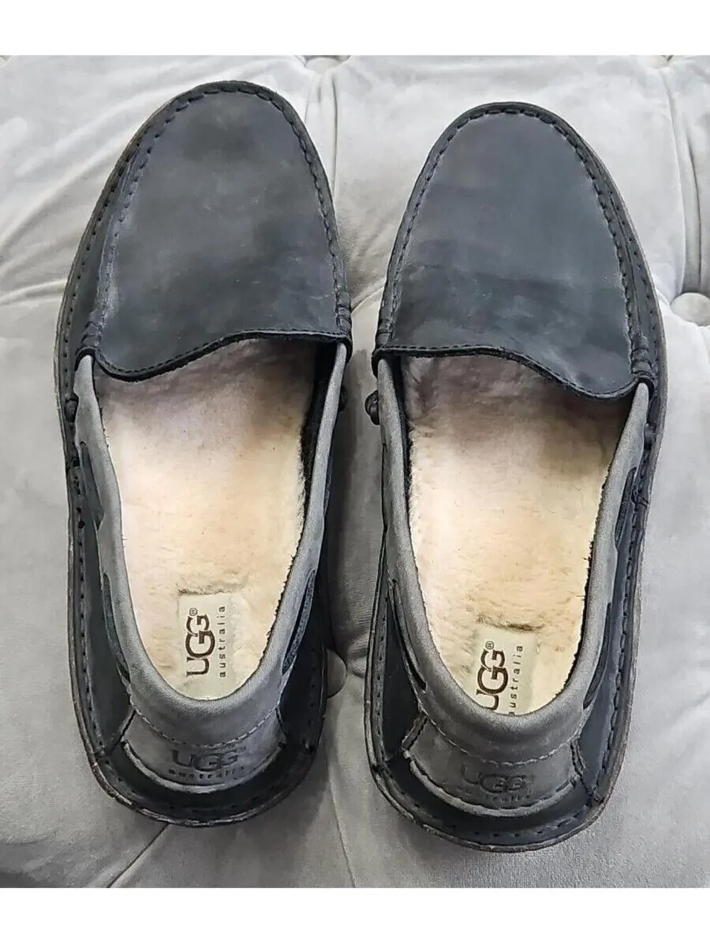 UGG Australia 1005715 Gray Suede Boat Shoes Loafers Mens Flats Slippers 10